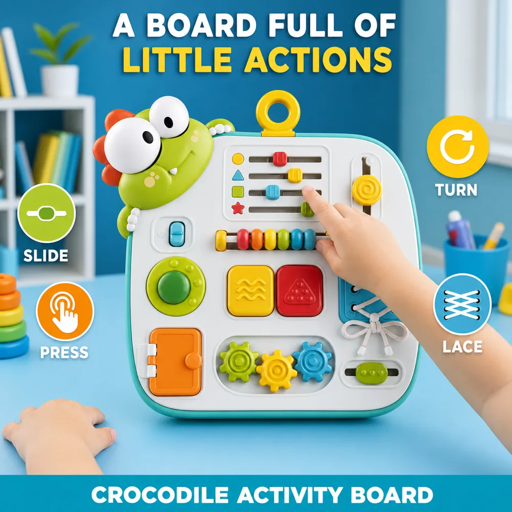 Colorful Crocodile Activity Board for Toddlers｜AI Image Generation Prompts