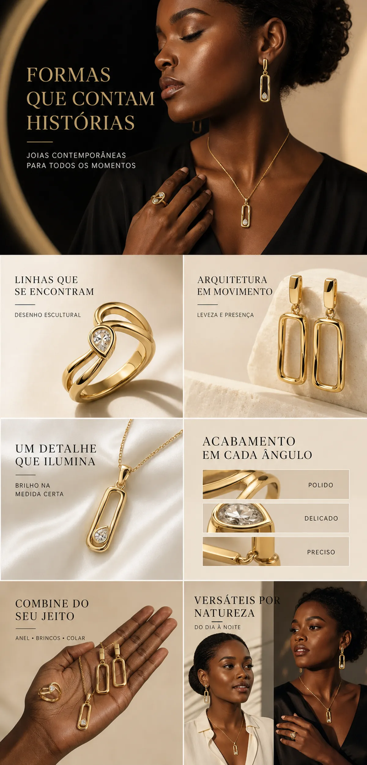 Contemporary Gold Jewelry Collection Set｜AI Image Generation Prompts