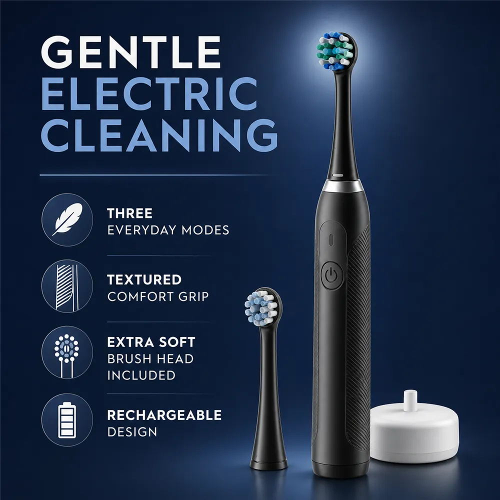 Gentle Electric Toothbrush with Rechargeable Design｜AI Image Generation Prompts