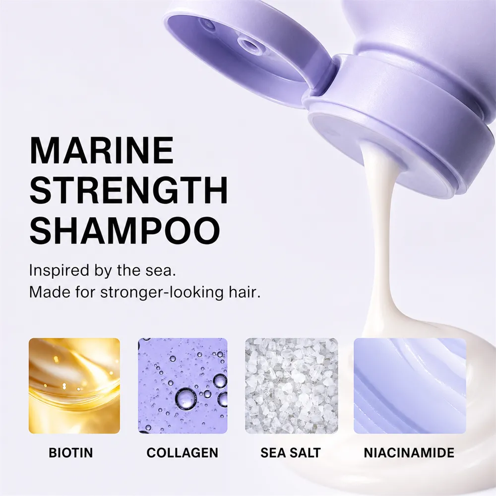 Marine Strength Shampoo with Biotin and Collagen｜AI Image Generation Prompts