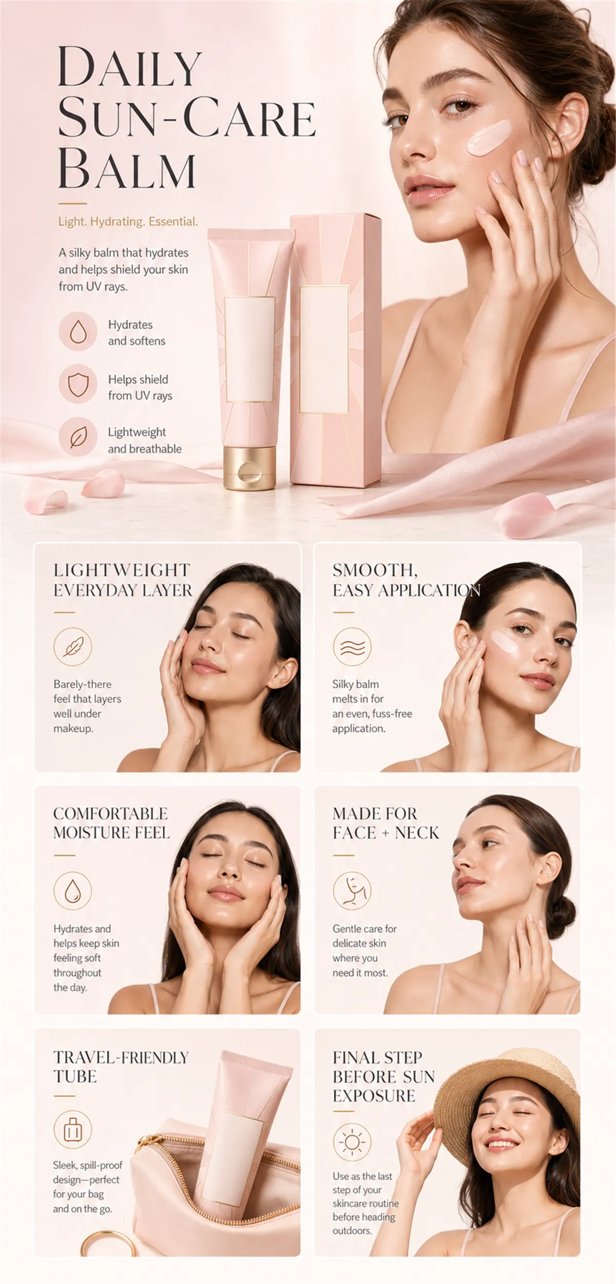 Daily Sun-Care Balm for Hydration and UV Protection｜AI Image Generation Prompts