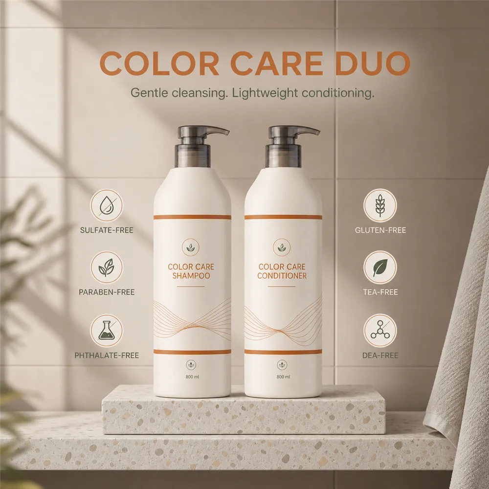 Color Care Duo Shampoo and Conditioner Bottles｜AI Image Generation Prompts