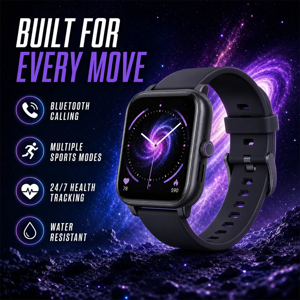 Black Smartwatch Built For Every Move Features｜AI Image Generation Prompts