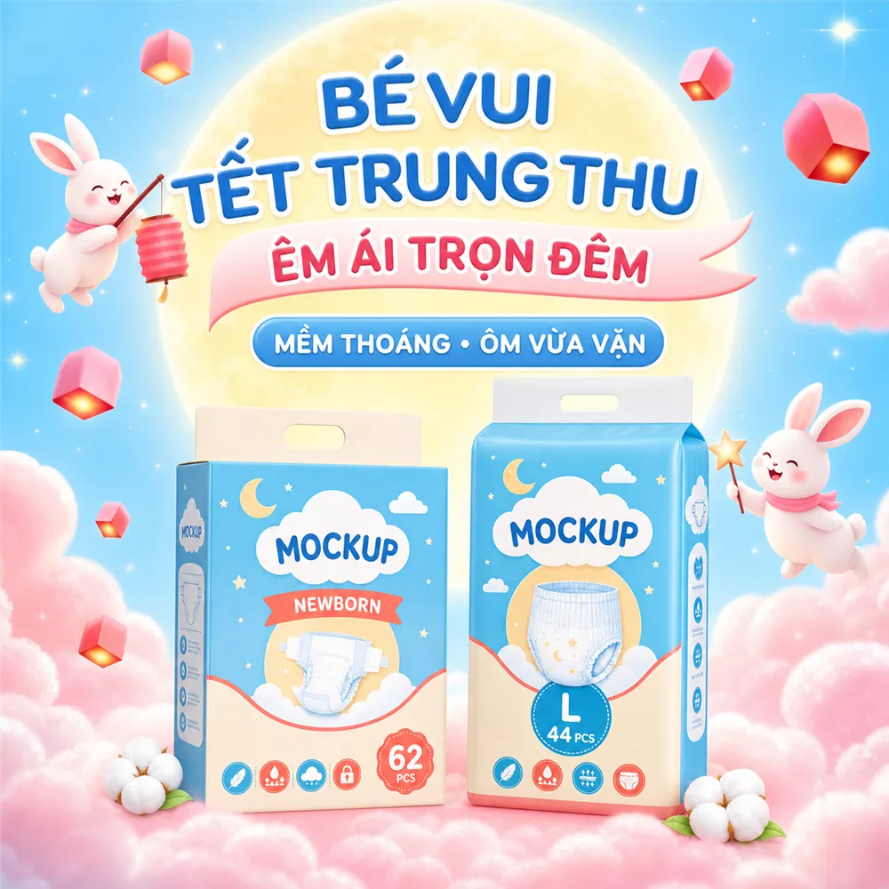 Baby Diaper Packaging Mockup Mid-Autumn Theme｜AI Image Generation Prompts