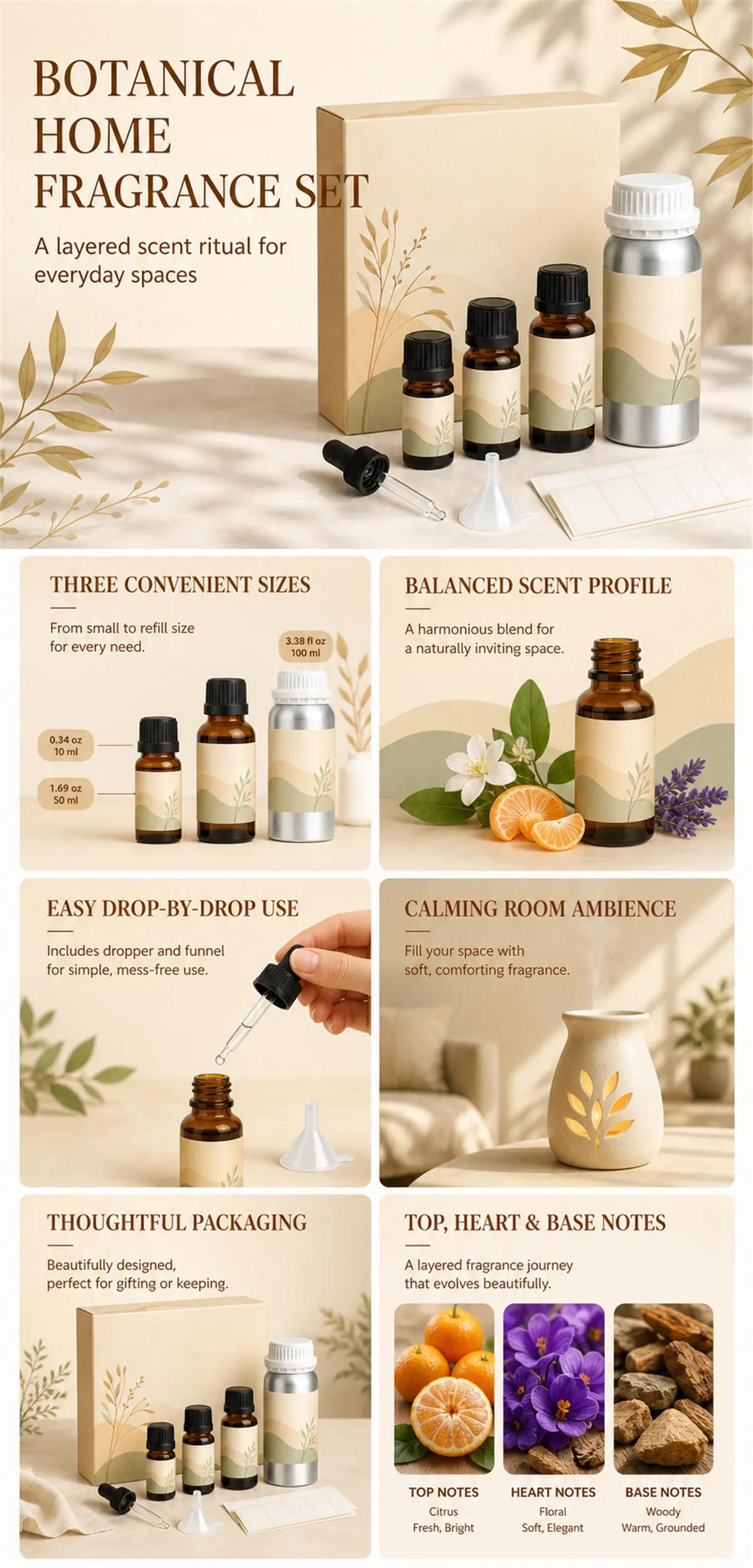 Botanical Home Fragrance Set for Everyday Spaces｜AI Image Generation Prompts
