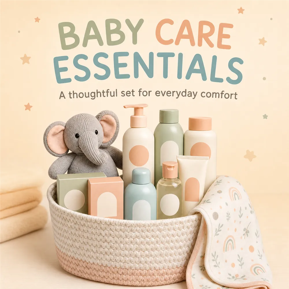 Baby Care Essentials Basket Set with Toys｜AI Image Generation Prompts