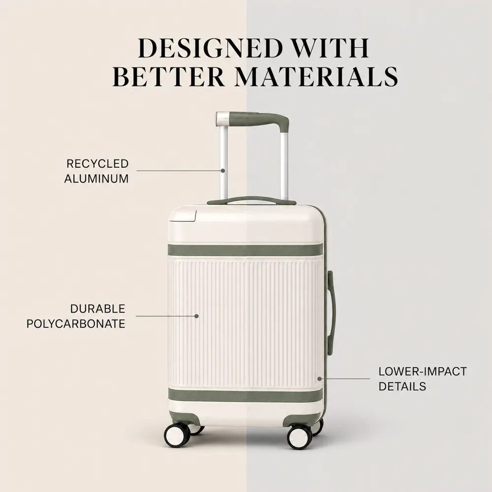 White Suitcase Designed with Better Materials｜AI Image Generation Prompts