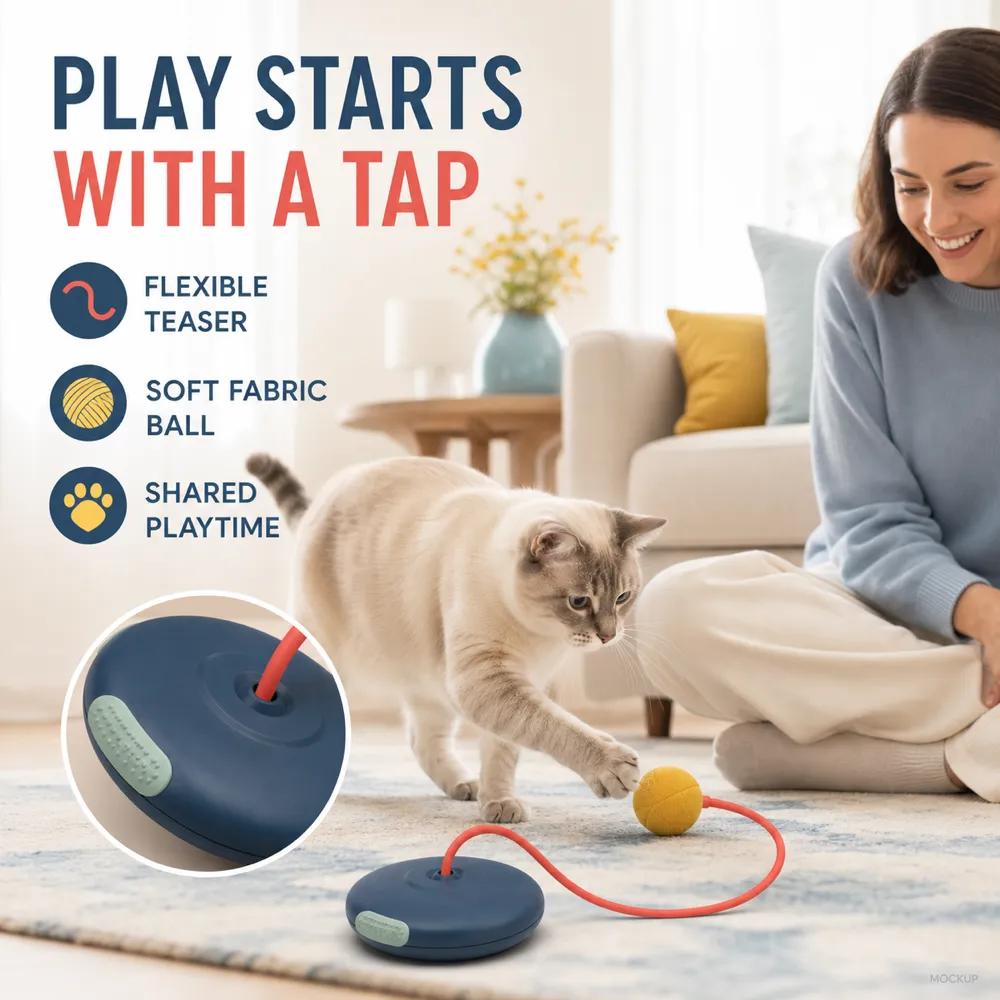 Interactive Cat Toy With Flexible Teaser And Ball｜AI Image Generation Prompts