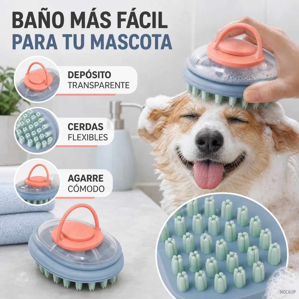 Pet Shampoo Dispenser Brush for Dog Bathing｜AI Image Generation Prompts