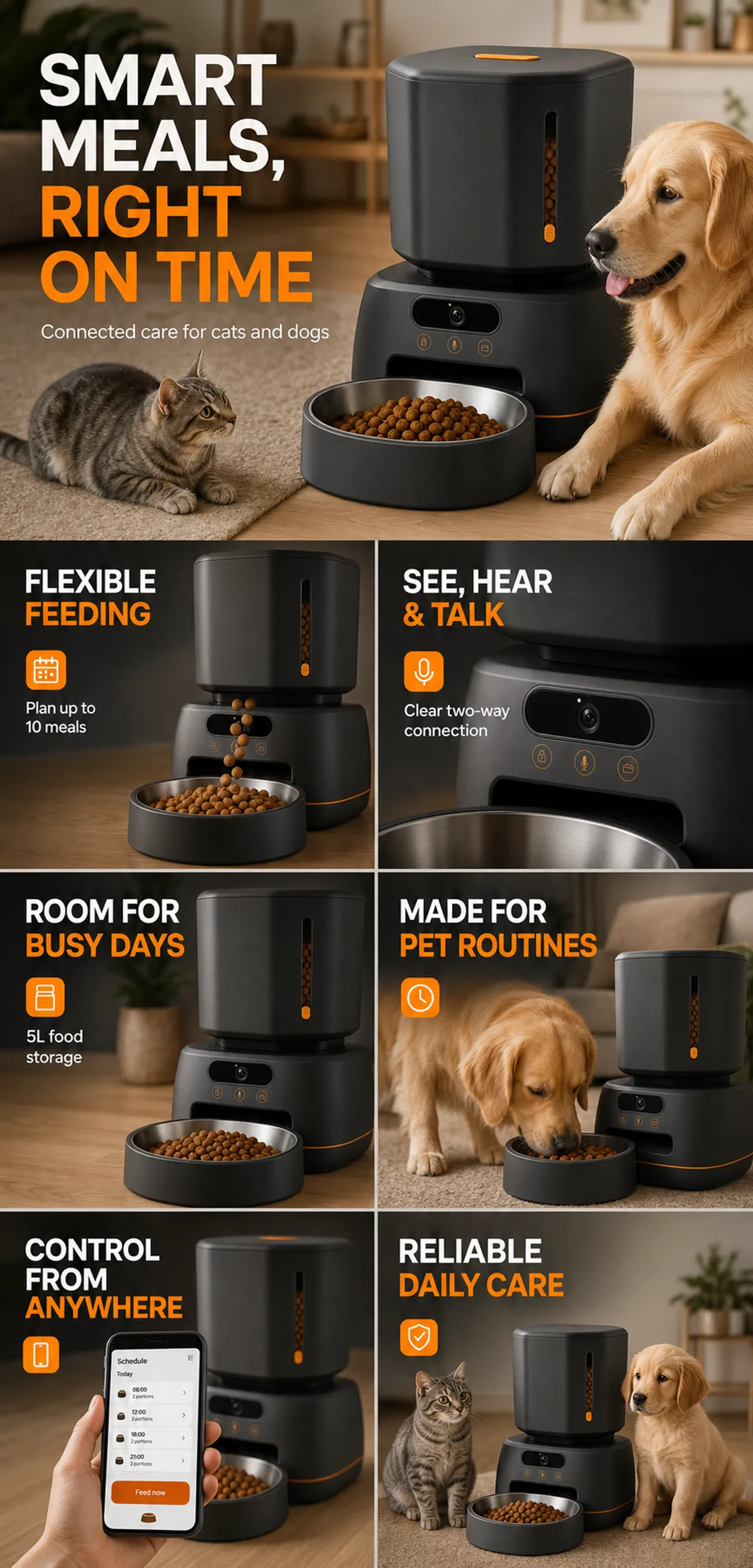 Smart Pet Feeder with Camera and App Control｜AI Image Generation Prompts
