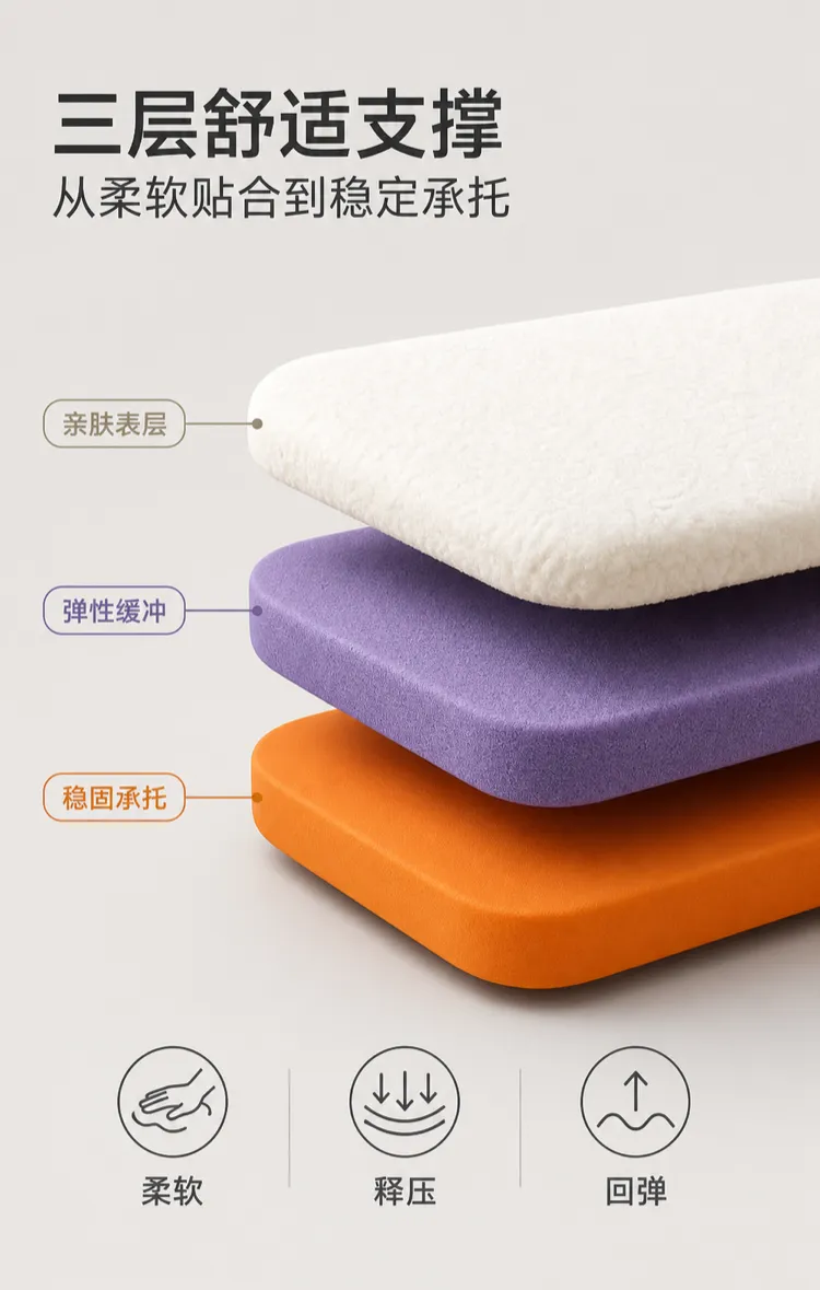 Three-layer comfortable support foam structure｜AI Image Generation Prompts