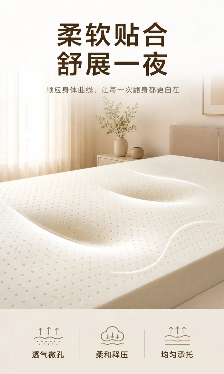 Soft Ergonomic Foam Mattress with Breathable Surface｜AI Image Generation Prompts