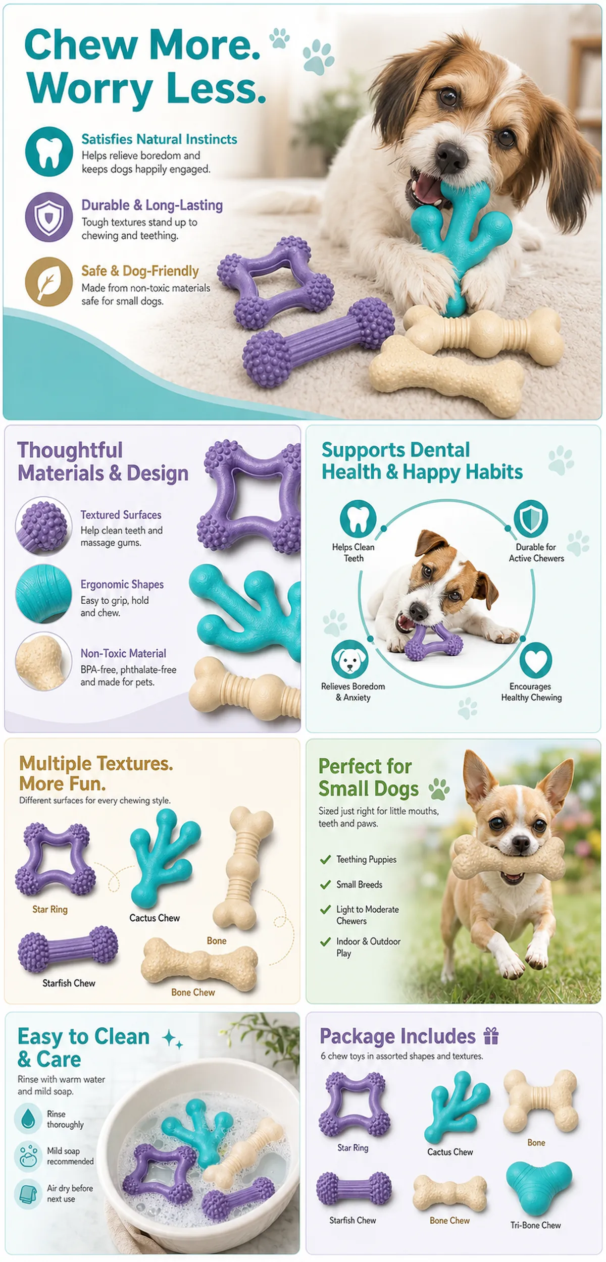 Durable Dog Chew Toys Set for Small Dogs｜AI Image Generation Prompts