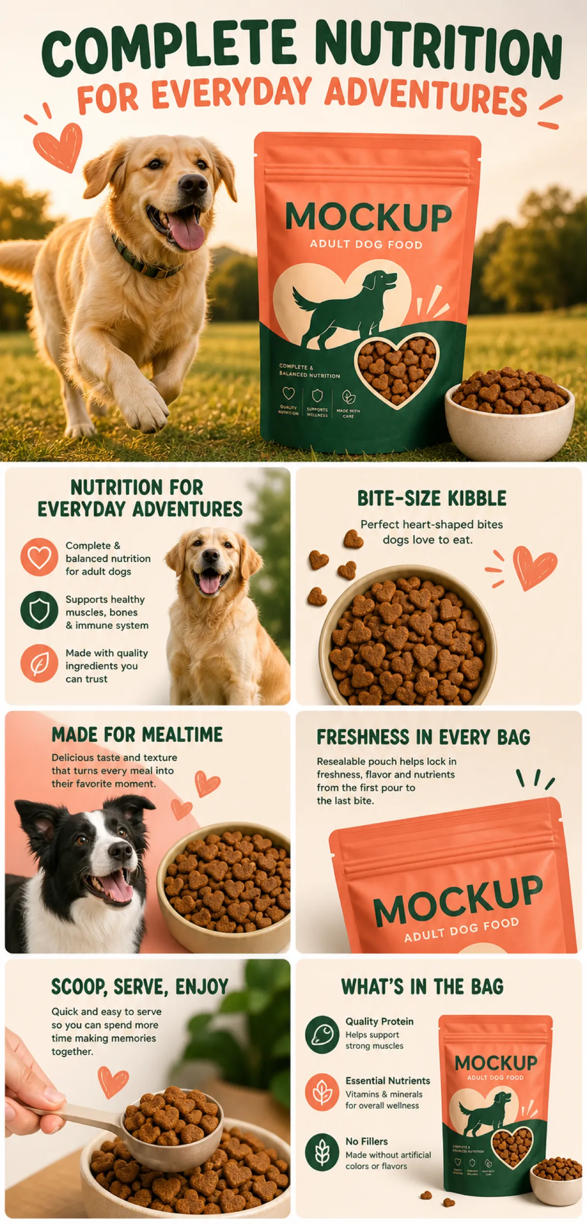 Complete Nutrition Adult Dog Food Mockup｜AI Image Generation Prompts