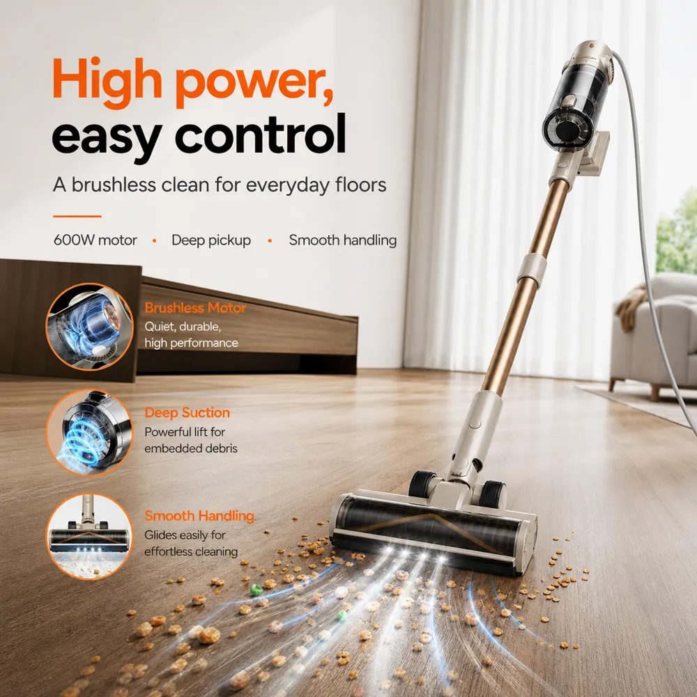 High Power Corded Vacuum Cleaner for Everyday Floors｜AI Image Generation Prompts
