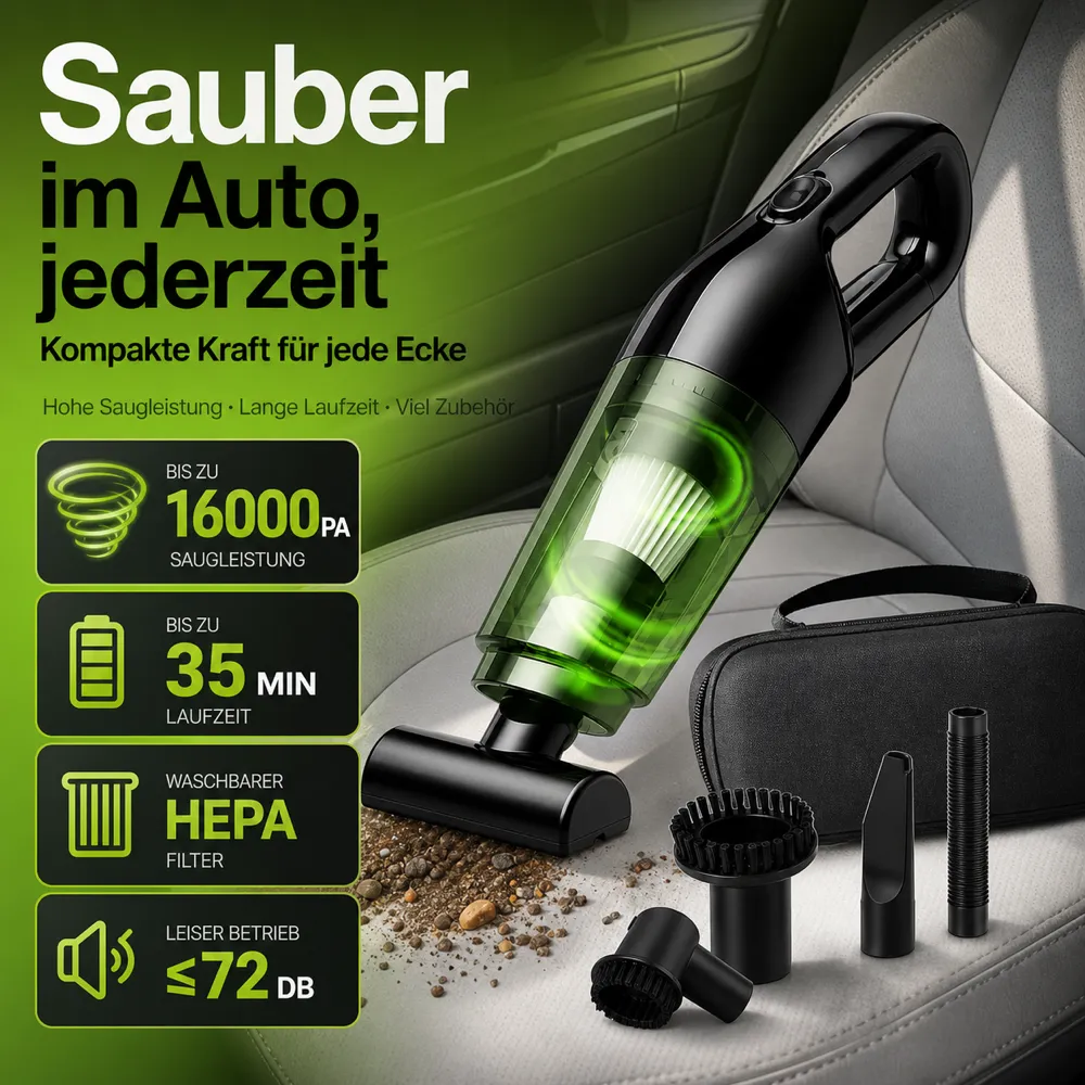 Handheld Car Vacuum Cleaner with HEPA Filter and Accessories｜AI Image Generation Prompts