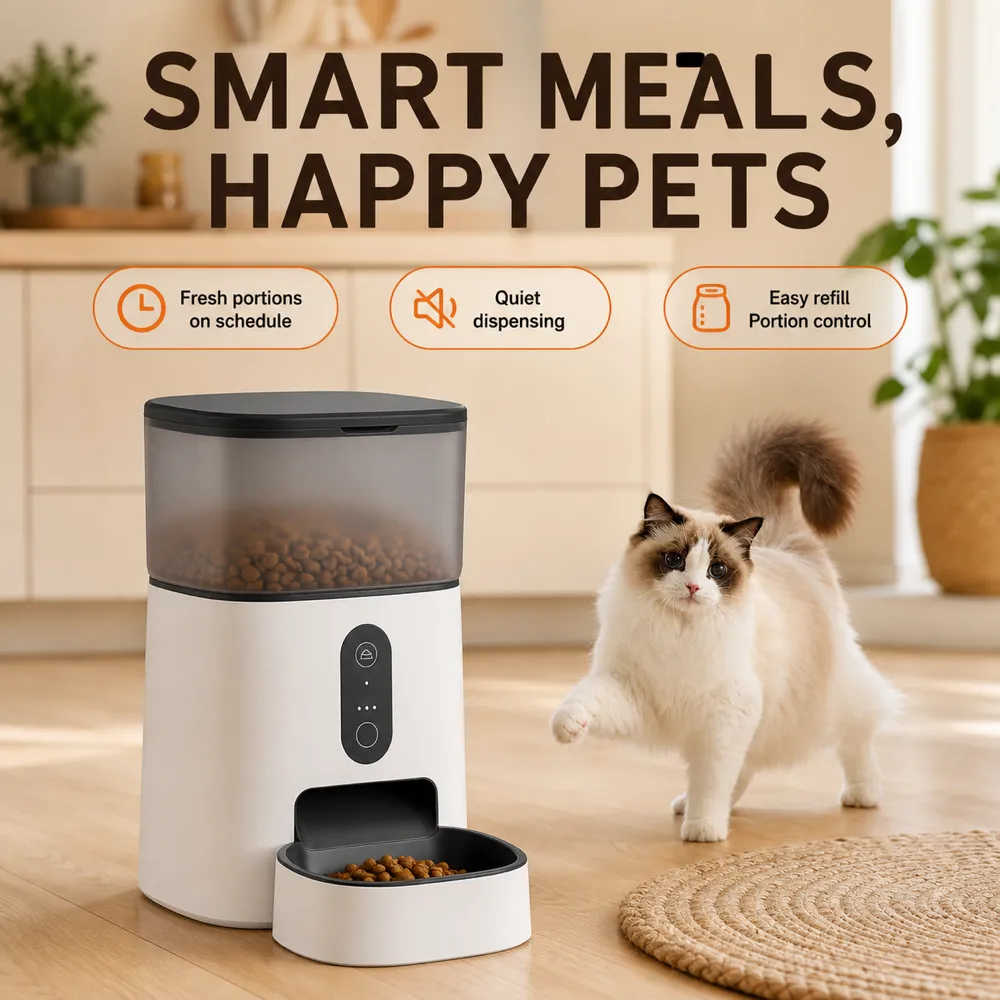 Smart Automatic Pet Feeder for Cats｜AI Image Generation Prompts
