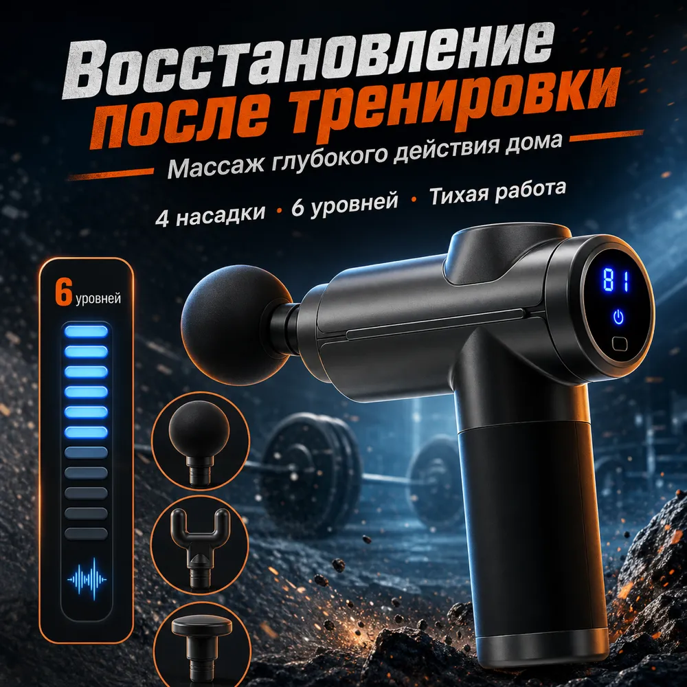 Black Massage Gun for Post-Workout Recovery｜AI Image Generation Prompts