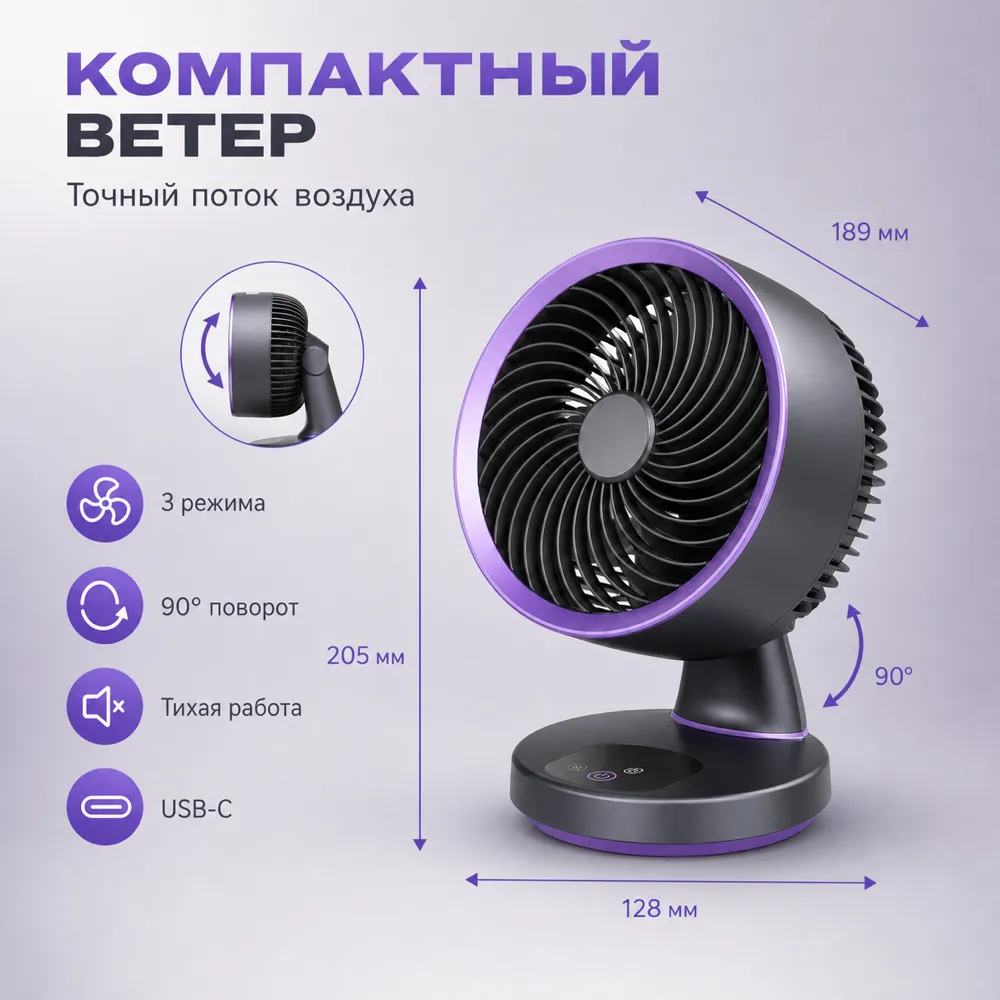 Compact Portable Desk Fan with USB-C Charging｜AI Image Generation Prompts