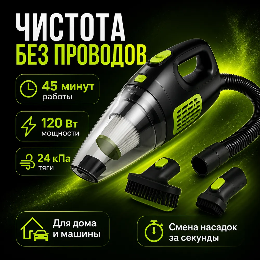 Cordless Handheld Vacuum Cleaner for Home and Car｜AI Image Generation Prompts