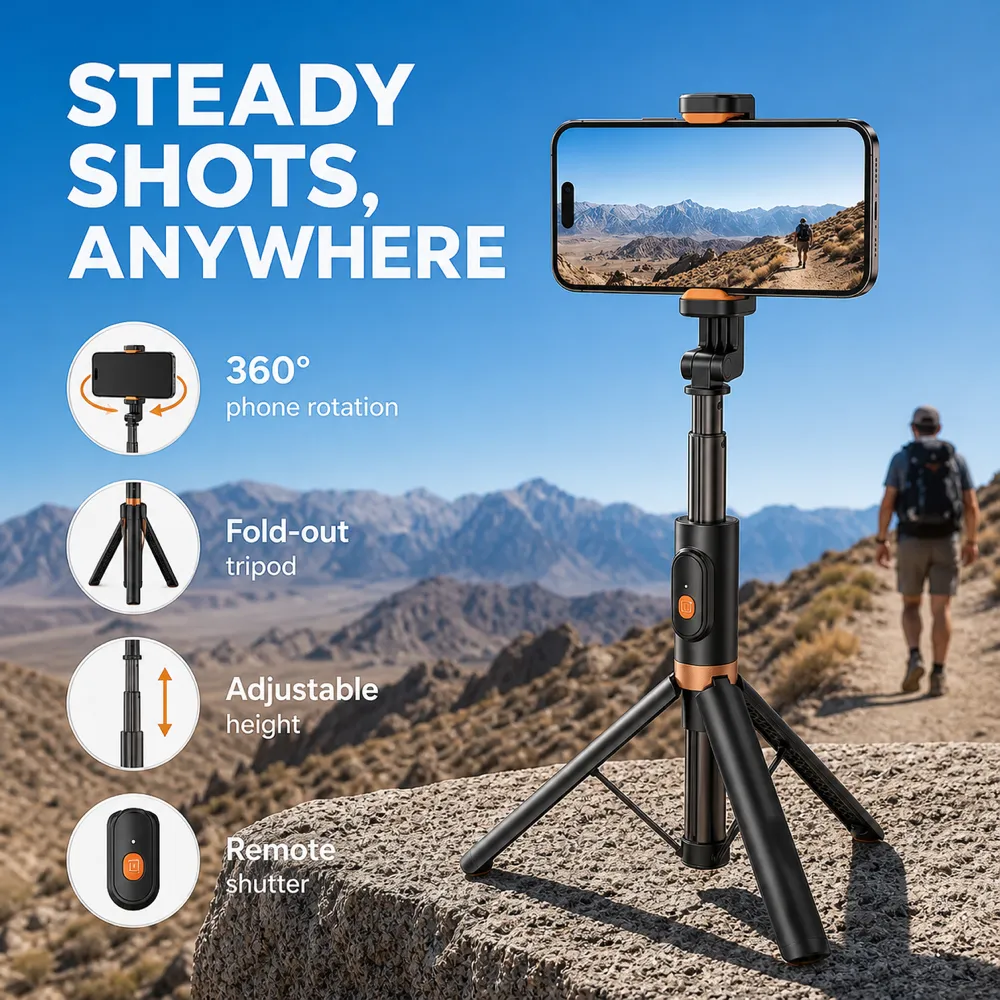 Adjustable Smartphone Tripod for Outdoor Photography｜AI Image Generation Prompts