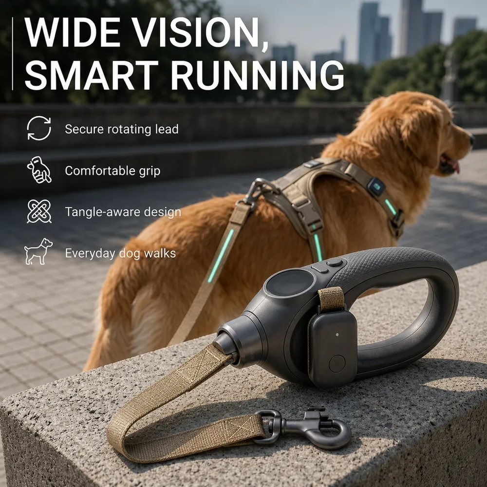 Smart Retractable Dog Leash with Secure Rotating Lead｜AI Image Generation Prompts
