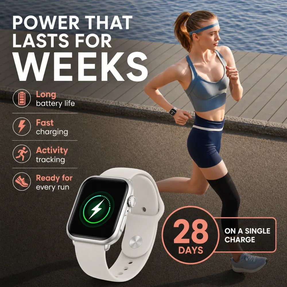 Fitness Smartwatch with 28 Days Battery Life｜AI Image Generation Prompts
