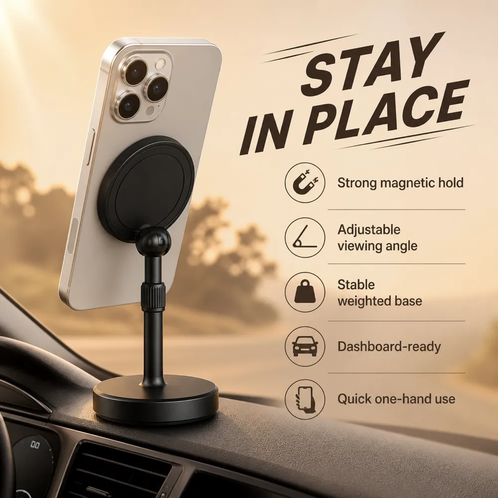 Magnetic Car Phone Mount Dashboard Holder｜AI Image Generation Prompts