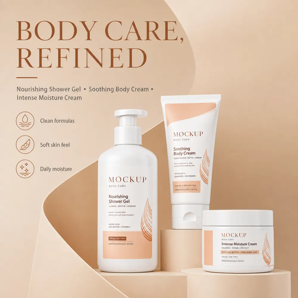 Body Care Refined Product Mockup Set｜AI Image Generation Prompts