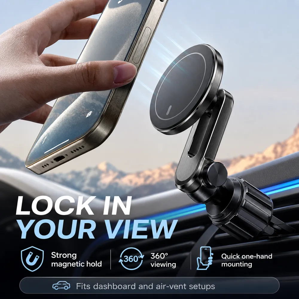 Magnetic Car Phone Mount with Strong Hold｜AI Image Generation Prompts