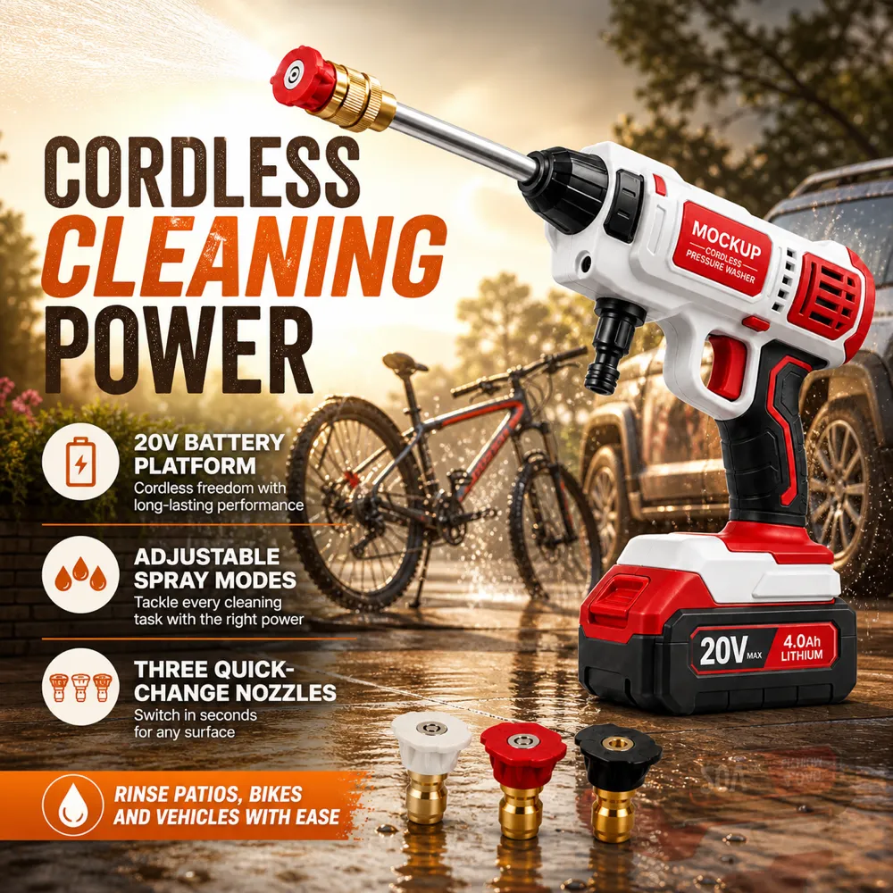 Cordless Pressure Washer with 20V Battery｜AI Image Generation Prompts