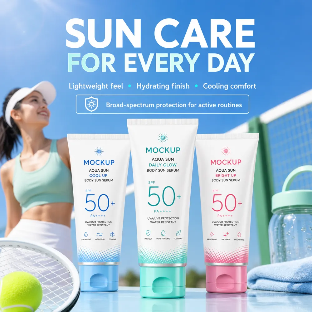 Sun Care Product Mockup with Tennis Player｜AI Image Generation Prompts