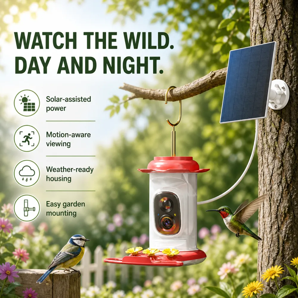 Solar Powered Bird Feeder Camera for Garden｜AI Image Generation Prompts