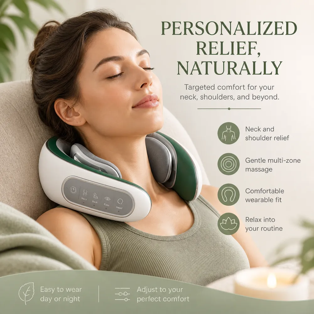 Personalized neck and shoulder relief massager｜AI Image Generation Prompts