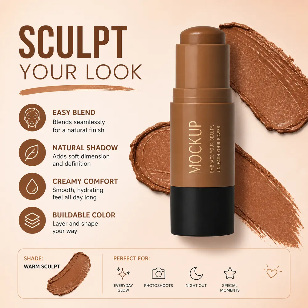 Sculpt Your Look Contour Stick Mockup Features｜AI Image Generation Prompts