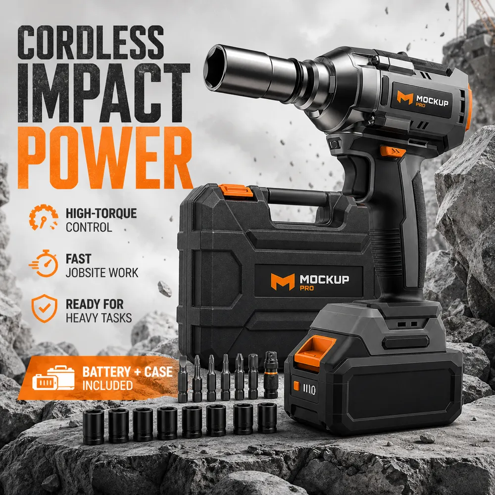 Cordless Impact Power Wrench Mockup Set｜AI Image Generation Prompts