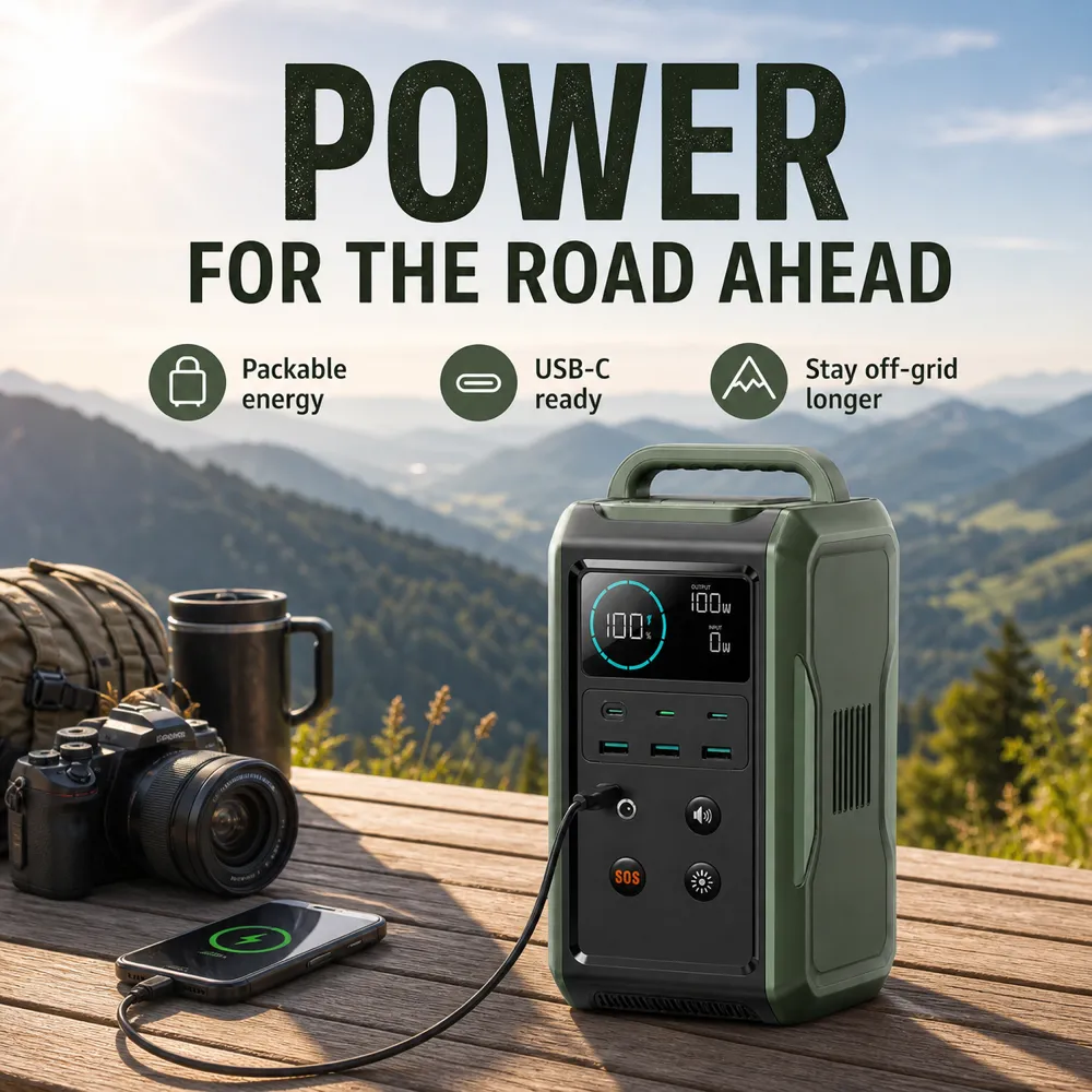 Green Portable Power Station for Outdoor Adventures｜AI Image Generation Prompts