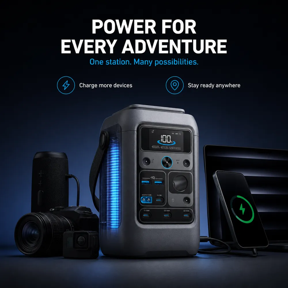 Portable Power Station Charging Multiple Devices｜AI Image Generation Prompts