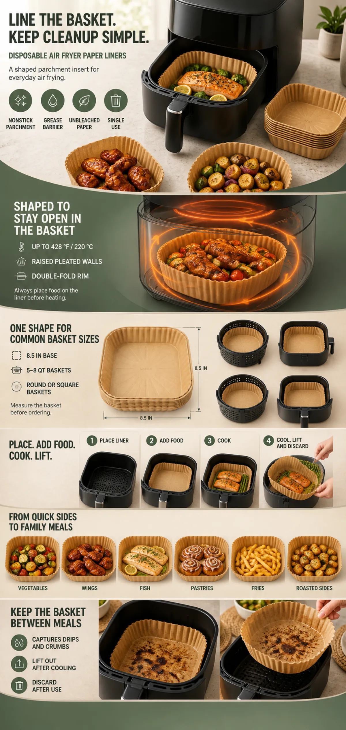 Disposable Air Fryer Paper Liners Guide｜AI Image Generation Prompts