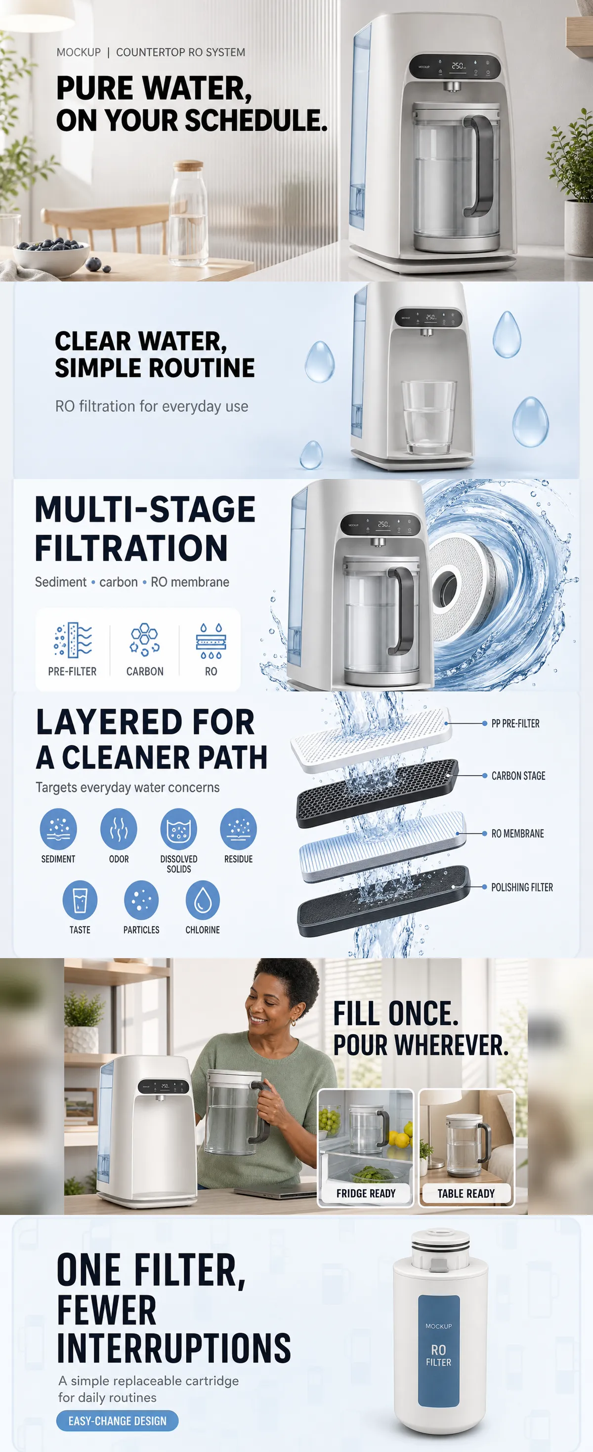 Countertop RO Water Filtration System Overview｜AI Image Generation Prompts